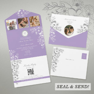 Casamento Floral Romântico Roxo Foto