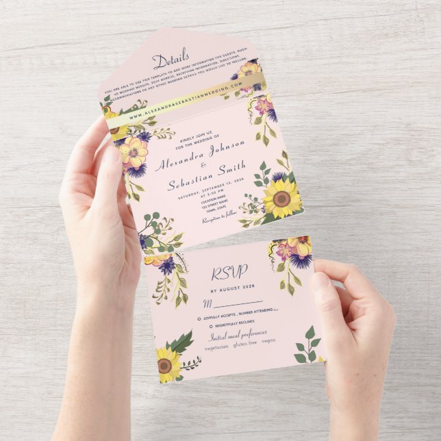 Casamento Floral Rosa Bege (Tearaway)