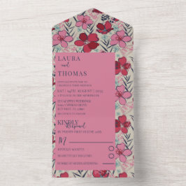 Casamento Floral Rosa e Vermelho Moderno