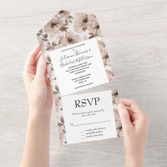 Casamento Floral Rosa Ocidental (Tearaway)