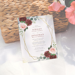 Casamento Floral Rosa-Rosa-Blush Dourado e Brilhan