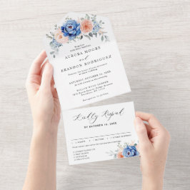 Casamento Floral Rosa-Rosa-Rosa-Cinzento-marinho A