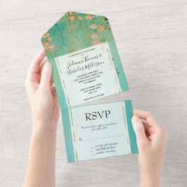 Casamento Floral Rosa-Rosa-Rosa-Verde-Teal Românti