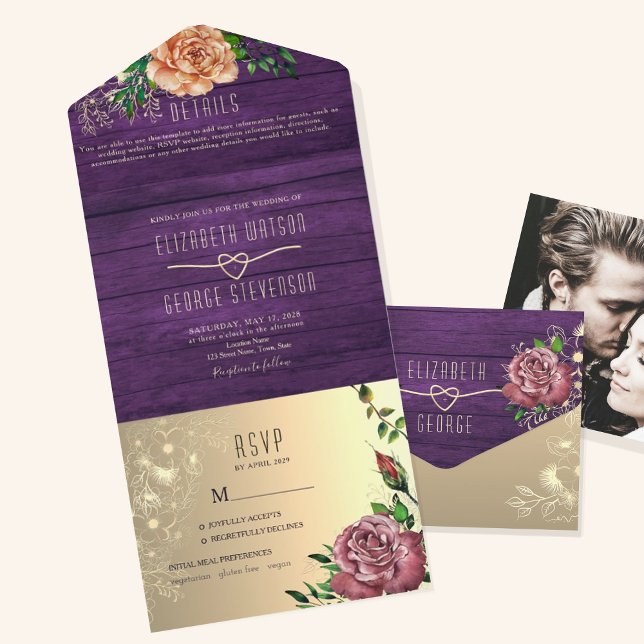 Casamento Floral Roxo Rústico (Criador carregado)