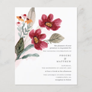 Casamento Floral Russo Burgundy Com Aquarela Orçam