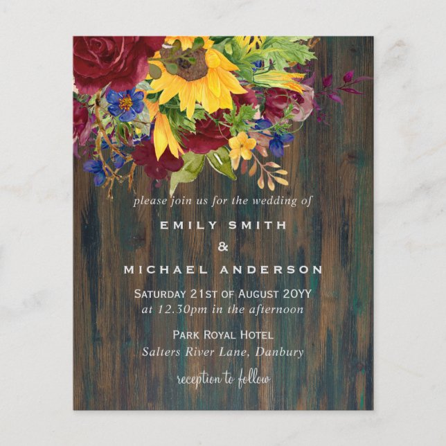 Casamento Floral Russo dos Girassóis Amarelo Borgo (Frente)