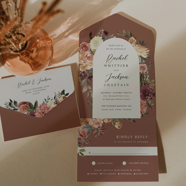 Casamento Floral Rustic Bloom Watercolor (Criador carregado)