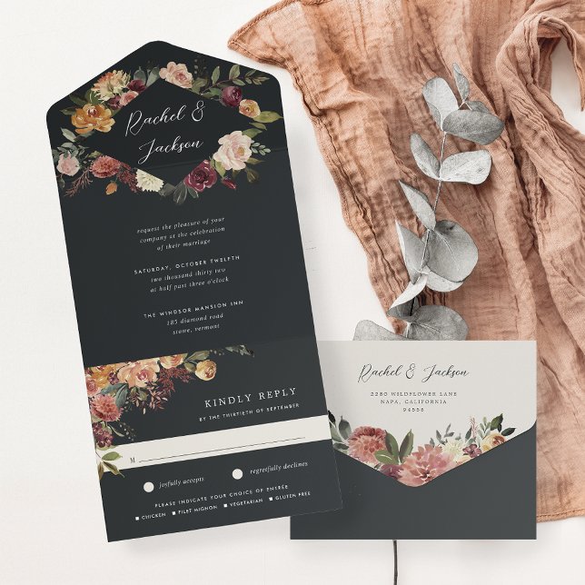 Casamento Floral Rustic Bloom Watercolor (Criador carregado)