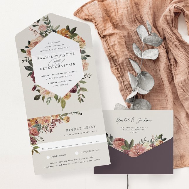 Casamento Floral Rustic Bloom Watercolor (Criador carregado)