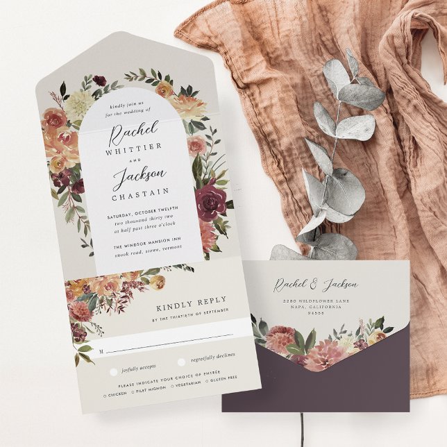 Casamento Floral Rustic Bloom Watercolor (Criador carregado)