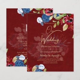 Casamento Floral Rustic Burgundy Blue