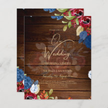 Casamento Floral Rustic Burgundy Blue
