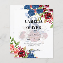 Casamento Floral Rustic Burgundy Blue