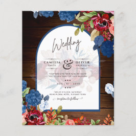 Casamento Floral Rustic Burgundy Blue