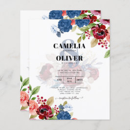Casamento Floral Rustic Burgundy Blue