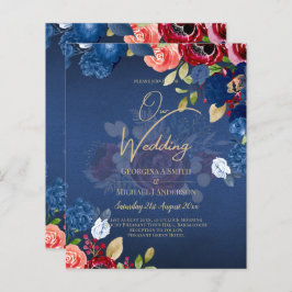 Casamento Floral Rustic Burgundy Blue