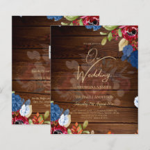 Casamento Floral Rustic Burgundy Blue