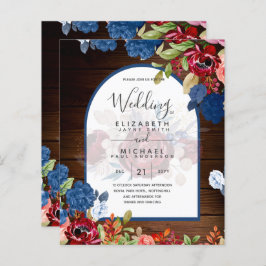 Casamento Floral Rustic Burgundy Blue