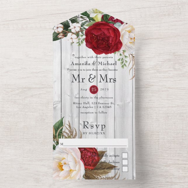 Casamento Floral Rustic Country Red and White Boho (Interno)