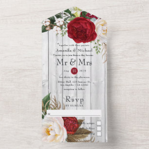 Casamento Floral Rustic Country Red and White Boho
