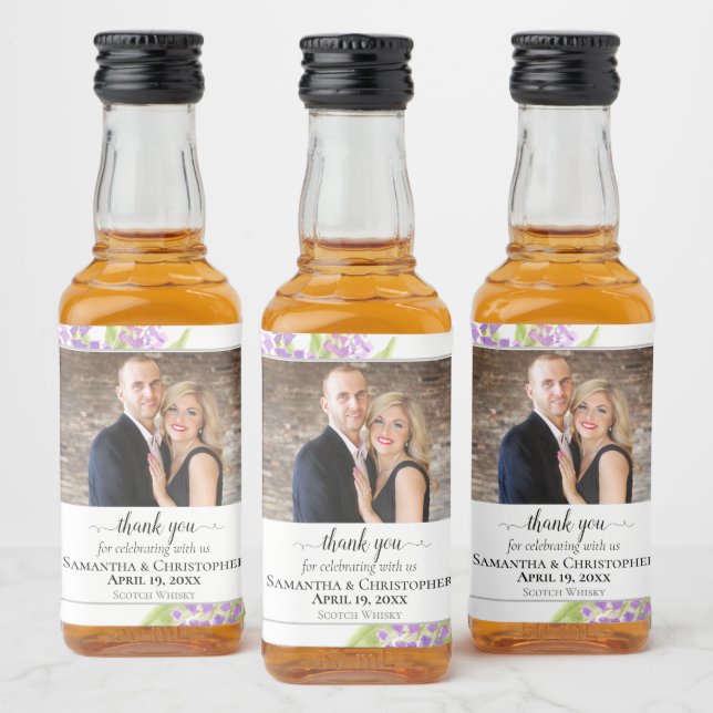 Casamento Floral Rustic Lilacs Obrigado Foto (Garrafas)