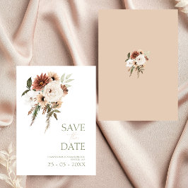 Casamento Floral Rustic Peach Green Salvar a Data
