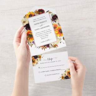 Casamento Floral Rustic Sunflower Rosa Burgundy Fa