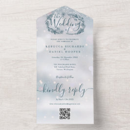 Casamento Floral Rústico de Floco de Neve de Códig