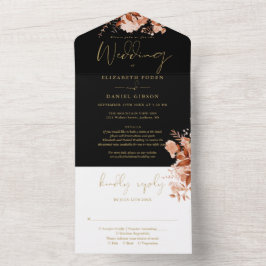 Casamento Floral Rústico Preto E Dourado Detalhes 