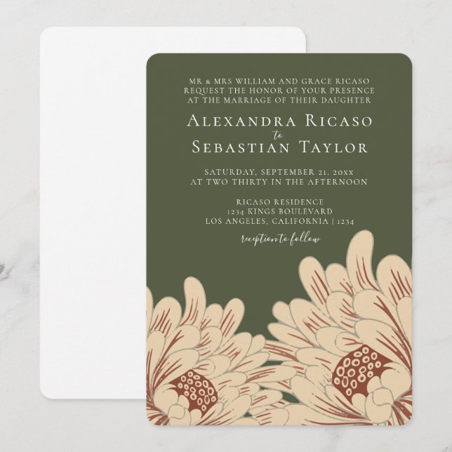 Casamento Floral Simples Elegante (Frente/Verso)