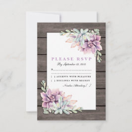 Casamento Floral Suculento País Rústico RSVP