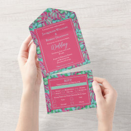 Casamento Floral Tropical Rosa e Verde