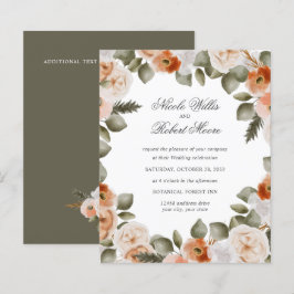 Casamento floral verde MOSS de marfim de laranja q