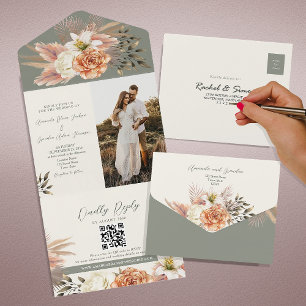 Casamento Floral Verde Musgo Boho Rústico