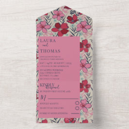 Casamento Floral Vermelho e Rosa Moderno
