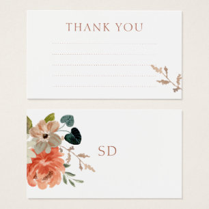 Casamento Floral Vinculado Obrigado Nota Cartão De