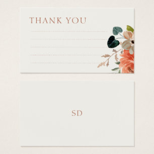 Casamento Floral Vinculado Obrigado Nota Cartão De