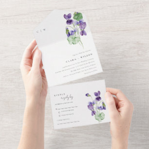 Casamento Floral Violet Violet Monograma bonito