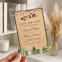 Casamento Floresta Montanhosa Rústica Kraft Save t