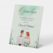 Casamento fluído com aquarela verde personalizada