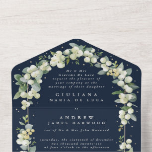 Casamento Formal Dark Navy Snowberry+Eucalipto