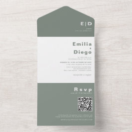Casamento Formal de Boda Verde Minimalista Elegant