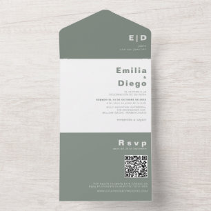 Casamento Formal de Boda Verde Minimalista Elegant