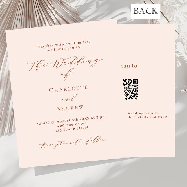 Casamento formal de QR RSVP de orçamento do Peach  (Criador carregado)