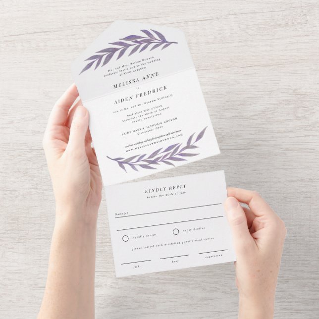 Casamento Formal de Ramo Simples Lilac (Tearaway)