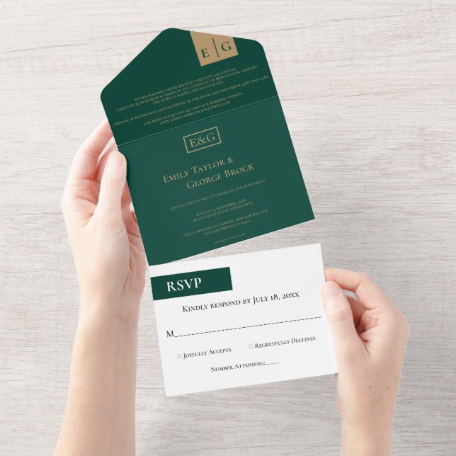 Casamento Formal Elegante Moderno Emerald Chic (Tearaway)