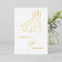 Casamento Formal Minimalista Dourado Branco Rascun