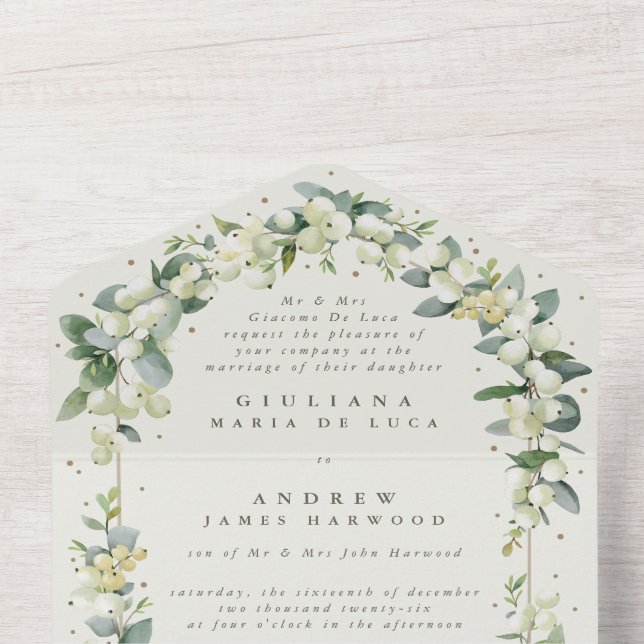 Casamento Formal Preto/Crema de Snowberry+Eucalipt (Superior Interna)