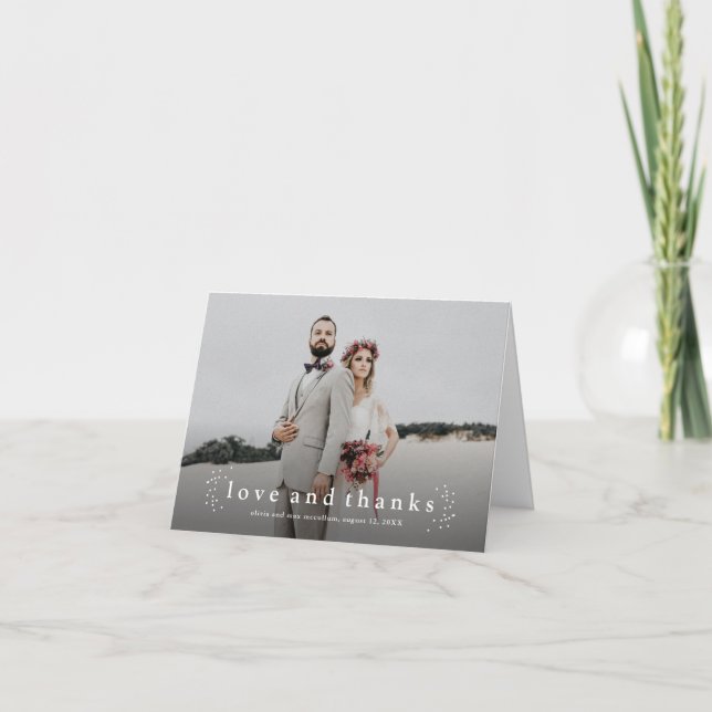 Casamento Foto Amor e Agradecimento Tipo Mínimo (Frente)