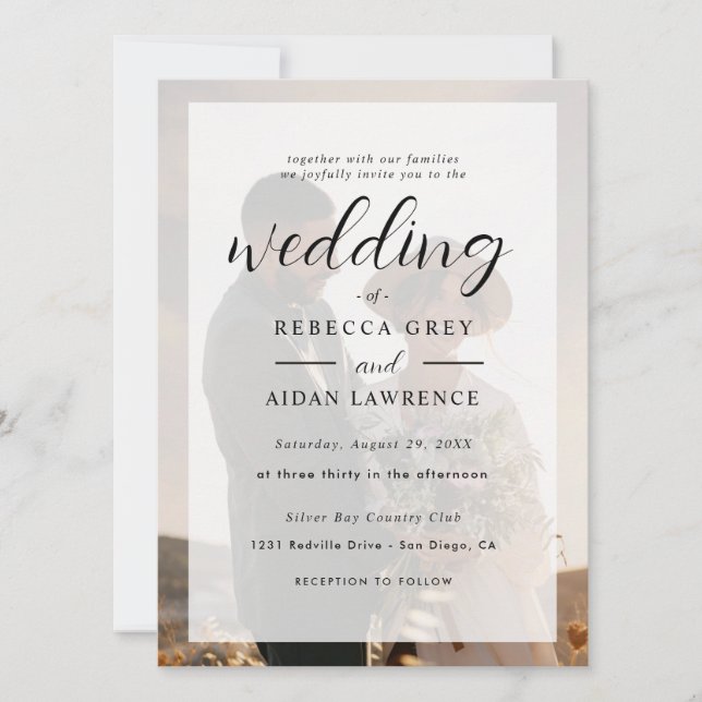 Casamento Fotográfico com Borda de Ouro Branco e P (Frente)